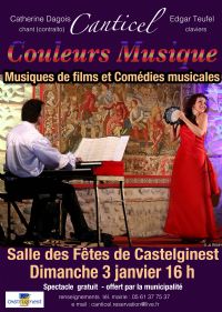 Un Nouvel  An « Couleurs Musique  » avec Canticel. Le dimanche 3 janvier 2016 à Castelginet. Haute-Garonne.  16H00